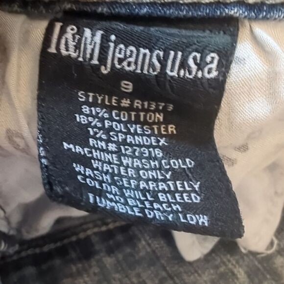 I&M Jeans Women's Size 9 Cotton Stretch Denim Faded Straight‎ Leg - Picture 4 of 12